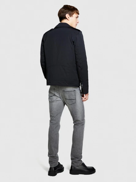 Sisley   Pamuk Karışımlı Yıkama Efektli Skinny Fit Denim Pantolon Erkek Siyah Pantolon - 324P4Y7V576L9 - Resim 4