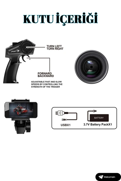 Oyuncak 2.4 GHz Full Fonksiyon Uzaktan Kumandalı HD Kameralı WIFI Telefona Bağlanabilir 4x4 Akrobat Araba - Resim 2