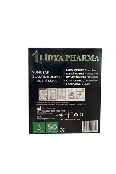 MASKE LIDYA SIYAH YENI NESIL 50 - Resim 3