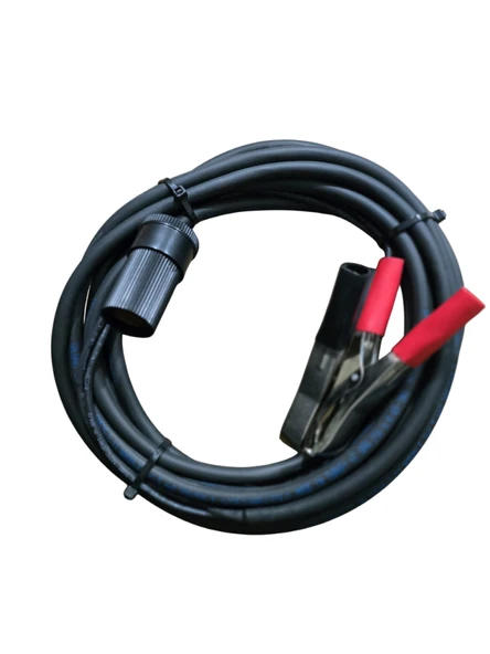 Aküden Bağlantılı Araç Çakmaklık Uzatma Kablosu Akü Maşalı 12-24 Volt 16 Amper 2 X1,5mm TTR Bakır 5 Mt-Siyah - Resim 2