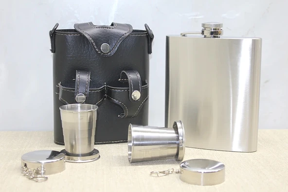 Deri Kılıflı Matara Seti Liv931 ürün görseli 1