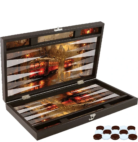 Derili Trendy Tramvay Tasarımı Tavla ürün görseli 1