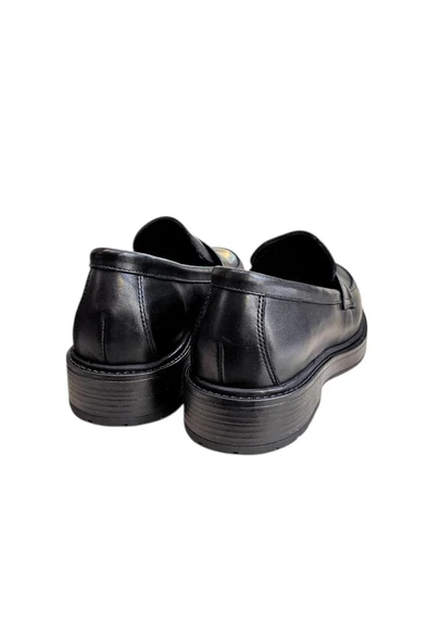 Siyah Hakiki Deri Loafer - Resim 3