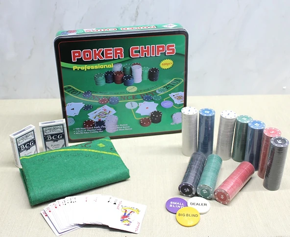 Metal Kutulu 500 Chip Ve 2 Adet İskambil  Kağit Setine Sahip Poker Oyunu Liv1445 ürün görseli 1