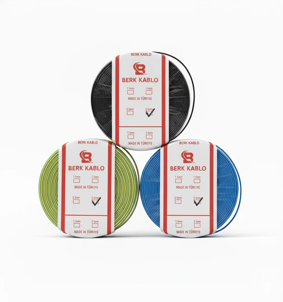 2.5 MM CCA NYA TAM KESİT TESİSAT KABLOSU 3 TOP ürün görseli 1