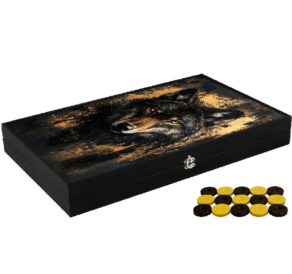 Özel Trendy Kurt Tasarımı Tavla - Resim 2