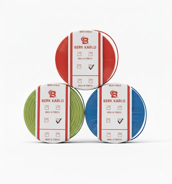 2.5 MM CCA NYA TAM KESİT TESİSAT KABLOSU 3 TOP ürün görseli 1