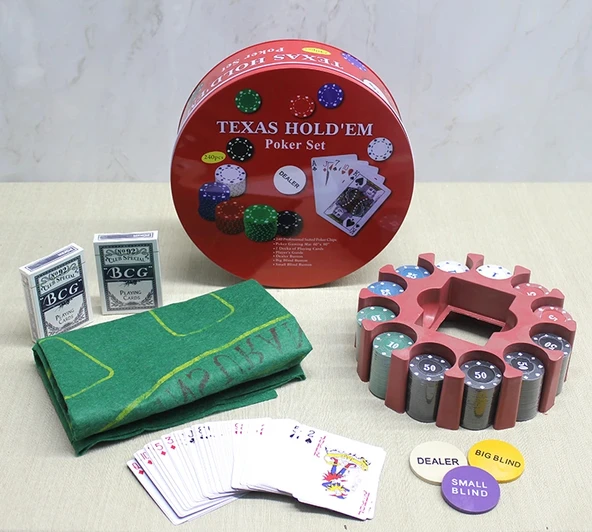 Metal Kutulu 240 Chip Ve 2 Adet İskambil  Kağit Setine Sahip Poker Oyunu Liv1446 ürün görseli 1