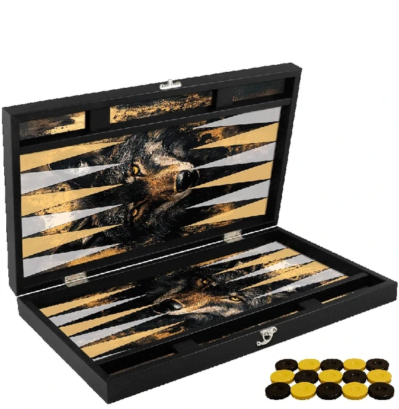 Özel Trendy Kurt Tasarımı Tavla ürün görseli 1