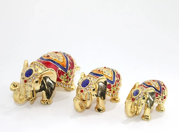 Taşlı 3'lü Fil Figürü Model 3 ürün görseli 1