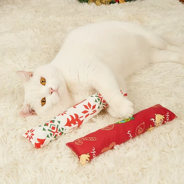 Yılbaşı Konseptli Hışırtılı Bez Kedi Oyuncağı ürün görseli 1