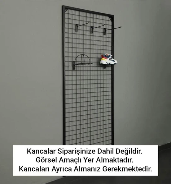 Sık Telli Tel Raf - Tel Pano Stand, Duvar Askılığı 60x150 cm - 5