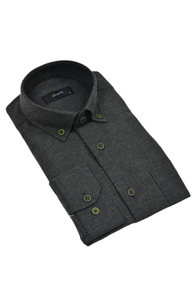 Erkek Kışlık Uzun Kol Tek Cepli Gömlek BGL-ST04819 - Resim 10