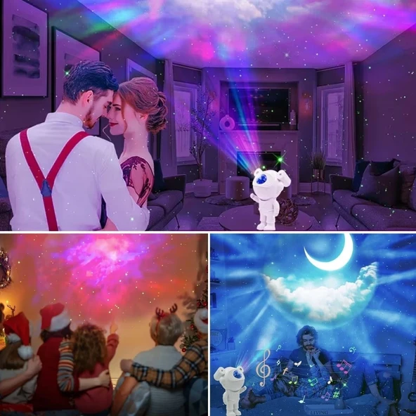 Stickerlı ,kumandalı Astronot Model Gece Lambası - Resim 3