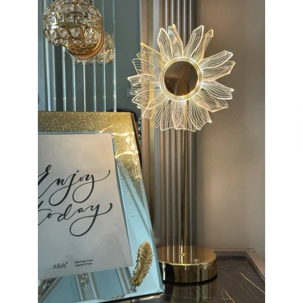 Çiçek Tasarımlı Led Masa Lambası - Resim 5