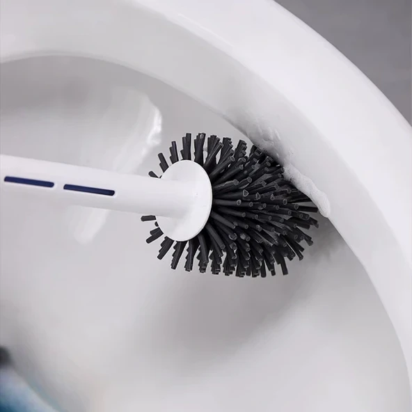 Deterjan Hazneli Silikon Tuvalet Fırçası - Resim 3