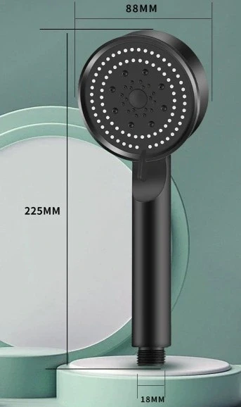 5 Kademeli Duş Başlığı Siyah - Resim 4