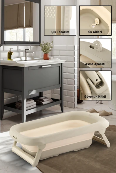 Bebek Küveti Katlanır Lüks Aqua Nest Kahverengi 45 Litre ürün görseli 1