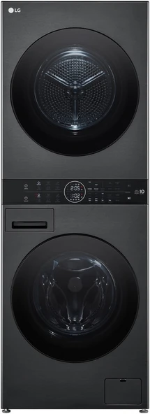 LG WashTower W4W8BVKKZHM 12 KG Yıkamalı 10 KG 2’si 1 Arada Ortak Panelli Çamaşır Makinesi - Inox - Resim 2