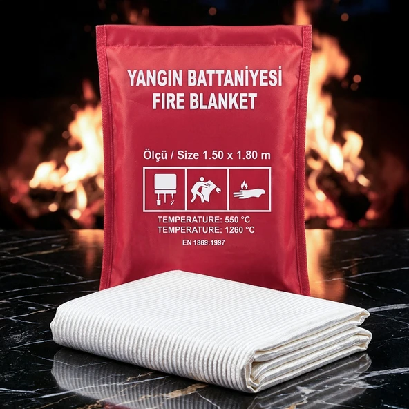 Yangın Söndürme Battaniyesi 150 x 180 cm CE Sertifikalı - Resim 5