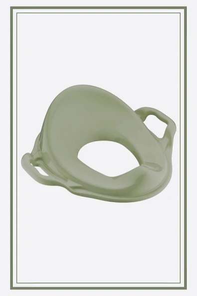 Kaydırmaz Çift Basamaklı Çocuk Taburesi Ve Kulplu Klozet Tuvalet Alıştırma Adaptörü 2'li Set Yeşil - Resim 3