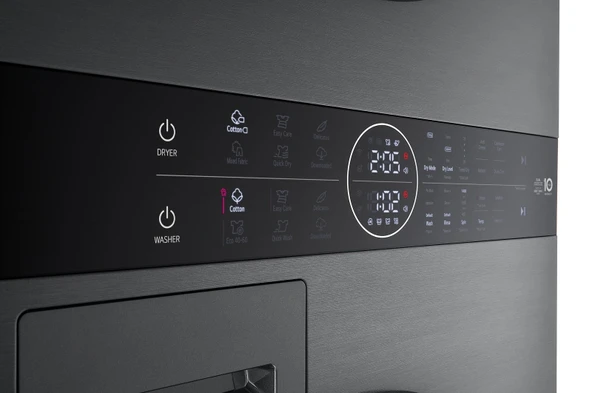 LG WashTower W4W8BVKKZHM 12 KG Yıkamalı 10 KG 2’si 1 Arada Ortak Panelli Çamaşır Makinesi - Inox - Resim 5