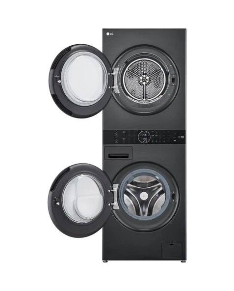 LG WashTower W4W8BVKKZHM 12 KG Yıkamalı 10 KG 2’si 1 Arada Ortak Panelli Çamaşır Makinesi - Inox - Resim 3