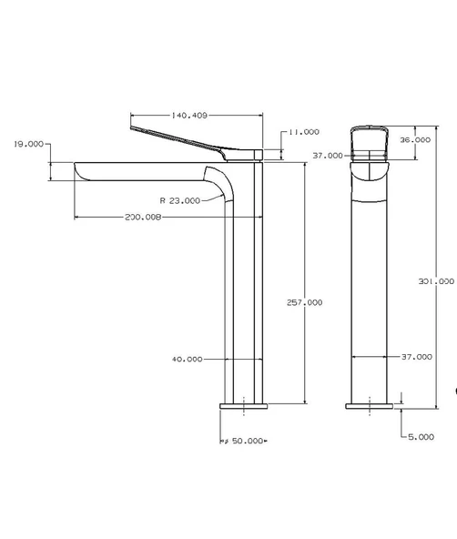Orka Moderna Yüksek Lavabo Bataryası / Krom MDR73107C - Resim 2