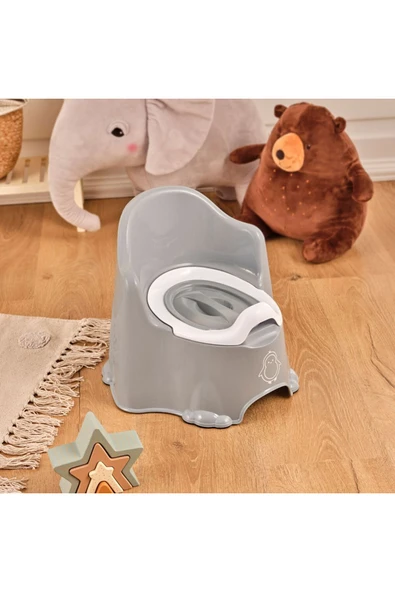 Comfort Taşınabilir Lazımlık – Çocuk Tuvalet Eğitimi Alıştırma Lazımlığı Gri 10 Top - Resim 5