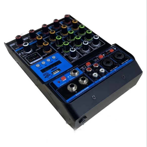 König K-400 USB Bluetooth Delay Repeat 4 Kanal 48V Phantom Mixer-Konsol - Resim 2