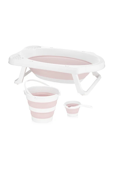 Katlanır Çocuk Küveti & Kova Maşrapa Seti Pudra ürün görseli 1