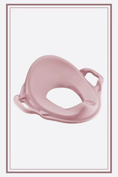 Kaydırmaz Çift Basamaklı Çocuk Taburesi Ve Kulplu Klozet Tuvalet Alıştırma Adaptörü 2'li Set Pembe - Resim 2