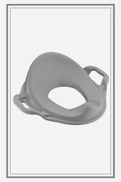 Kaydırmaz Çift Basamaklı Çocuk Taburesi Ve Kulplu Klozet Tuvalet Alıştırma Adaptörü 2'li Set Gri - Resim 4