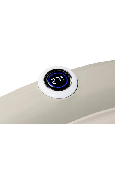 Yeni Termometreli Katlanır Bebek Küveti 45 Lt. 3 Lü Set Bej - Resim 2