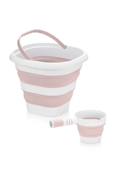 Damla Katlanır Su Kovası Ve Maşrapa Pembe ürün görseli 1