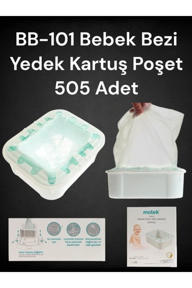 Bebek Çöp Kovası ZUUBABY Uyumlu Yedek KARTUŞ( Poşet) 505 Kapasiteli ürün görseli 1