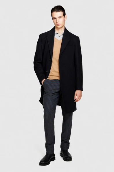 Yün Karışımlı V Yaka Kazak Erkek Yeşil Kazak - 323A107GS102O - Resim 11