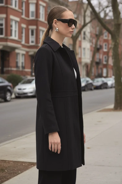 Dikiş Detaylı Tasarım Kaşe Kaban - Resim 4