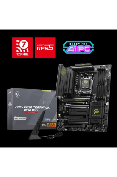 MSI MAG B850 Tomahawk Max Wi-Fi AMD AM5 DDR5 ATX Anakart Outlet ürün görseli 1