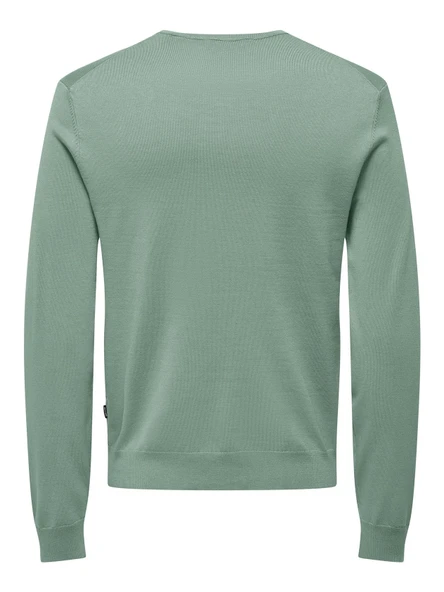 ONSWYLER LIFE REG 14 LS CREW KNIT NOOS Erkek Yeşil Kazak - 22020088 - Resim 2
