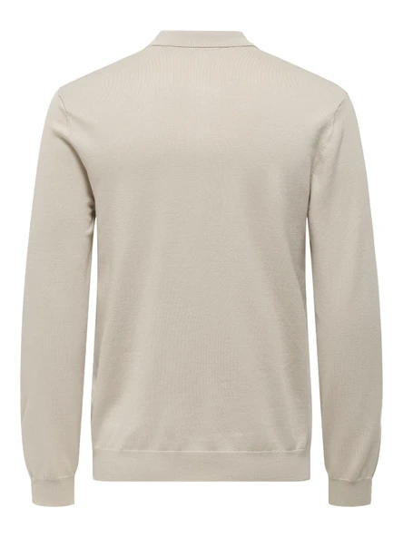 ONSWYLER LIFE REG 14 HALF ZIP POLO KNIT Erkek Gray Kazak - 22034225 - Resim 2