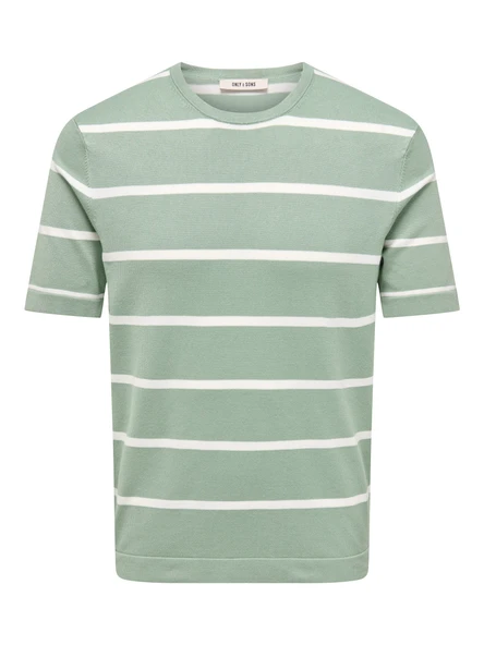 ONSWYLER LIFE REG 14 SS STRIPED KNIT Erkek Yeşil Kazak - OS22032764 ürün görseli 1