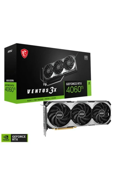 MSI RTX 4060 TI Ventus 3X 8G OC 128 Bit GDDR6 8 GB Ekran Kartı Outlet ürün görseli 1