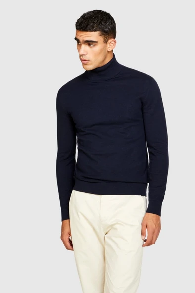 Koton Karışımlı Dik Yaka Kazak Erkek Renkli Kazak - 323A10F2S2244 - Resim 8