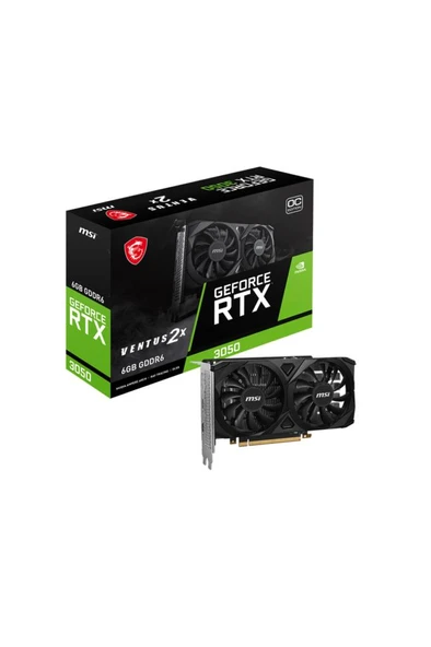 MSI RTX 3050 Ventus 2X E 6G OC 96 Bit GDDR6 6 GB Ekran Kartı Teşhir ürün görseli 1