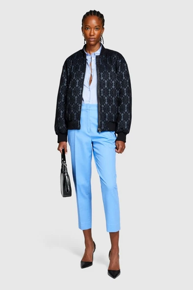 Yüksek Bel Dar Paça Pantolon Kadın Mavi Pantolon - 323A45G2LF03M - Resim 11