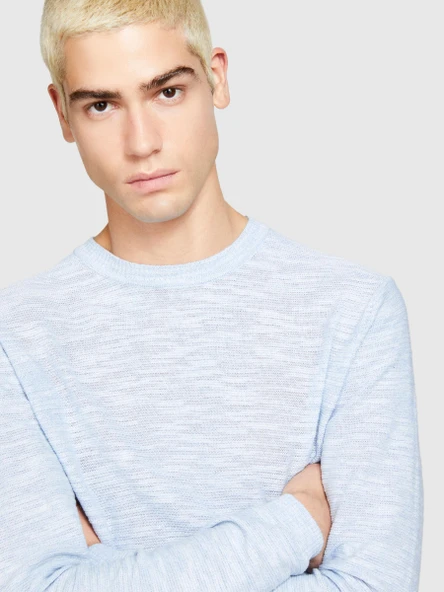 Pamuk Karışımlı Uzun Kollu Bisiklet Yaka Kazak Erkek 8R4 Kazak - 324P107CT1B07 - Resim 4