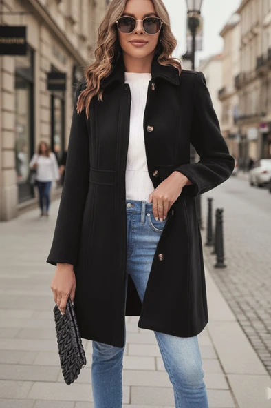 Dikiş Detaylı Tasarım Kaşe Kaban - Resim 2