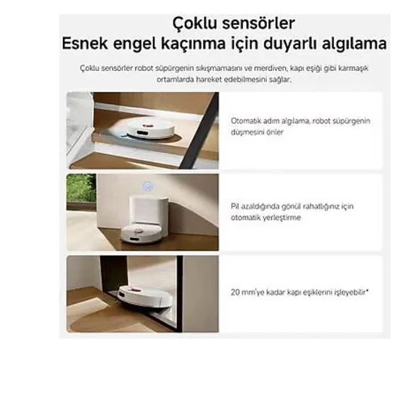 Xiaomi Vacuum H40 Çöp İstasyonlu Akıllı Robot Süpürge - Resim 4