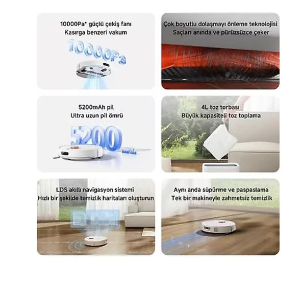 Xiaomi Vacuum H40 Çöp İstasyonlu Akıllı Robot Süpürge - Resim 2